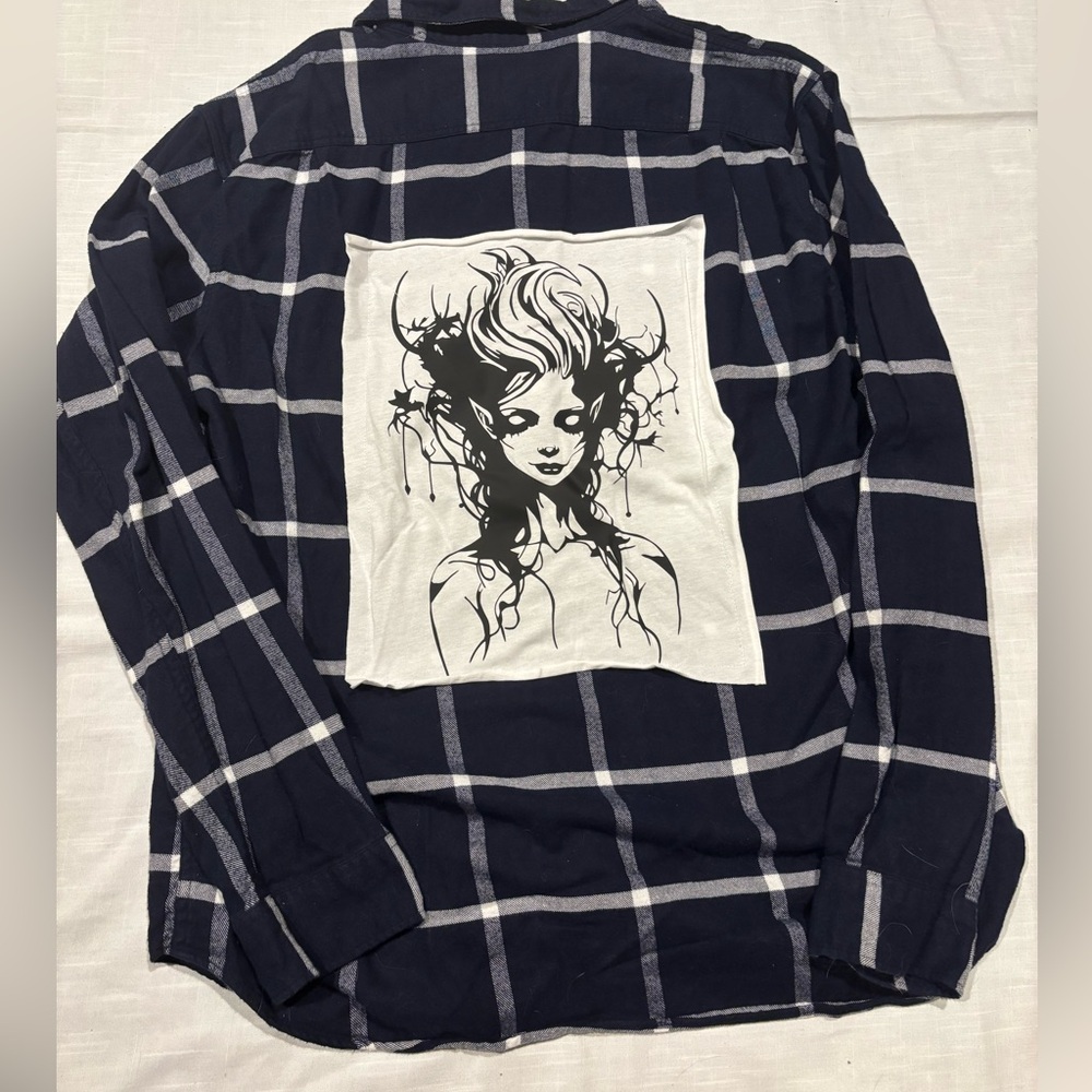 One of a kind flannel with patch!